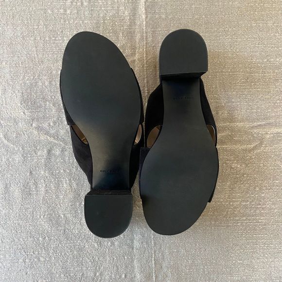 Cole Haan | Gabby Sandals Women's Size 9.5 B Black Suede Open Toe Casual Pump - Picture 10 of 12